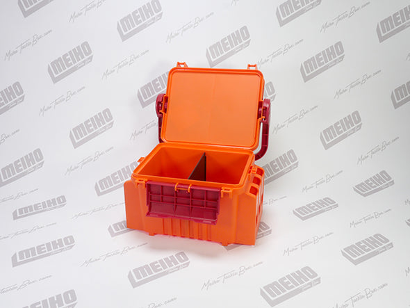 Orange Hinged Lid Plastic Fishing Tackle Box