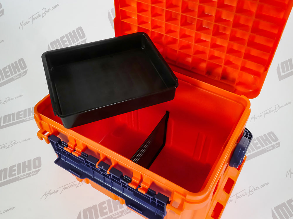 bucket top tackle box Meiho Bucket Mouth 5000 Orange Tackle Box