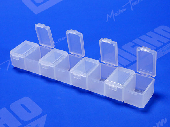 Eight Compartment Container With Individual Hinged Lids