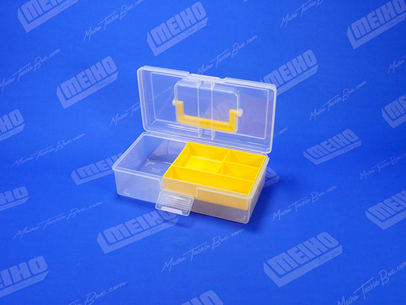 Hinged Lid Plastic Meiho Box With Yellow Tray