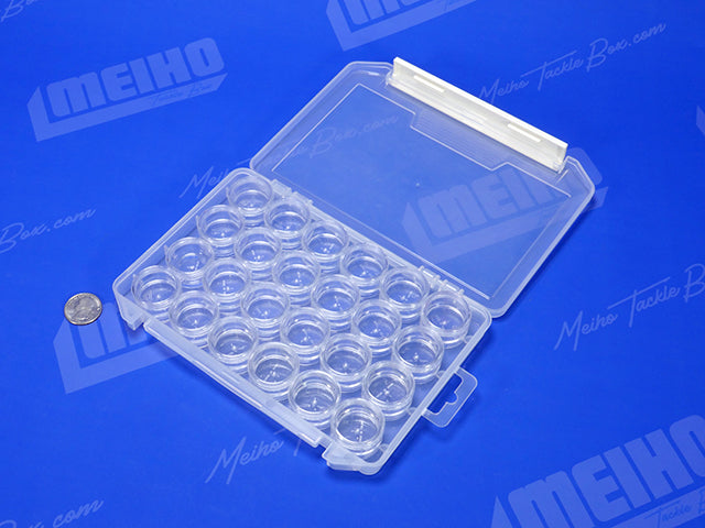flat tackle box Meiho Round Flat 24P (SS) Case