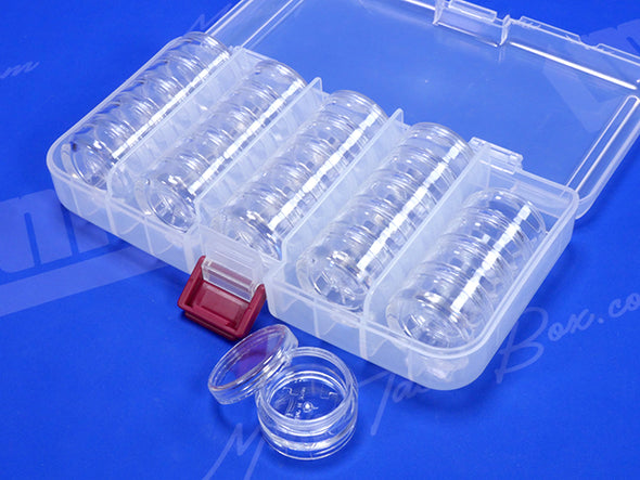5 Rows Of Stackable Containers Inside Case